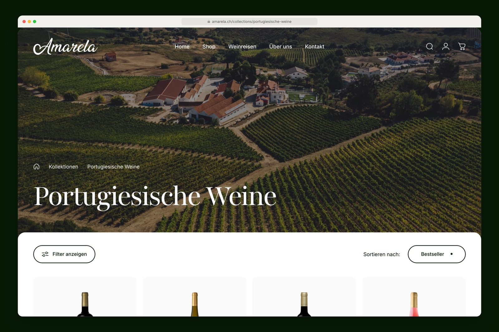 Amarela collection of Portuguese wines