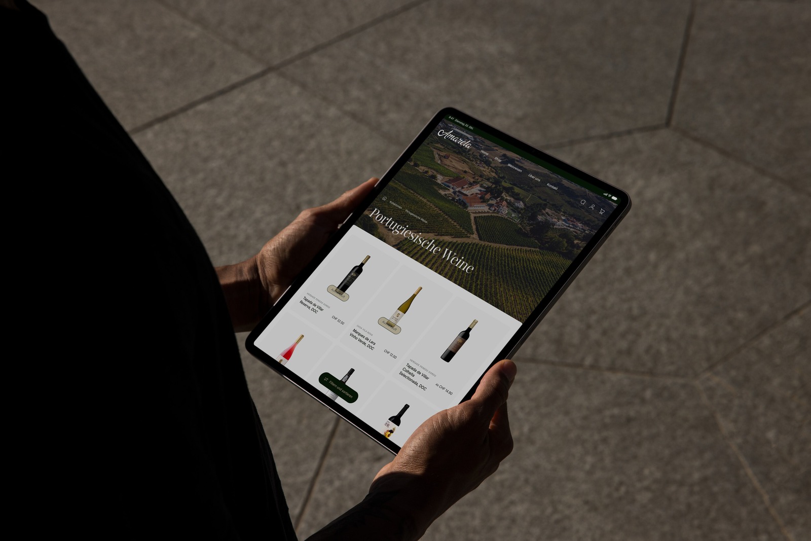 Amarela collection on a tablet