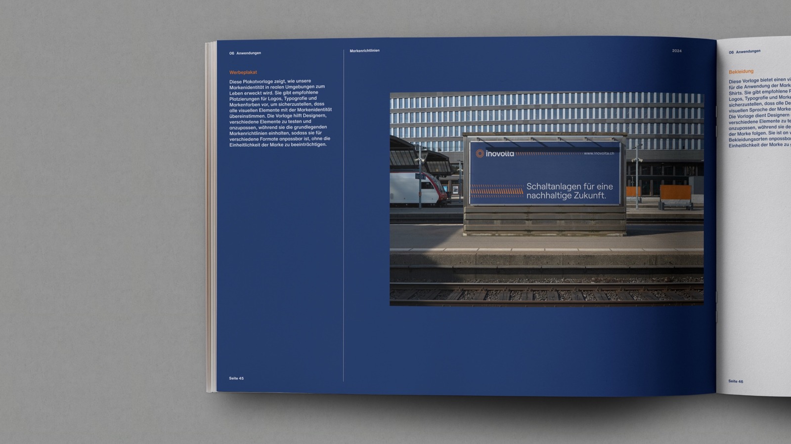 inovolta Brand Guide mit Plakat-Anwendung