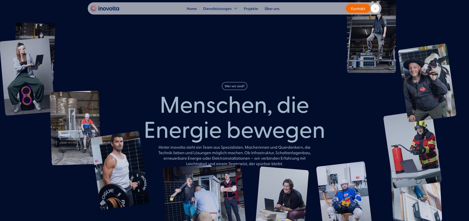 inovolta Website Abschnitt Menschen, die Energie bewegen