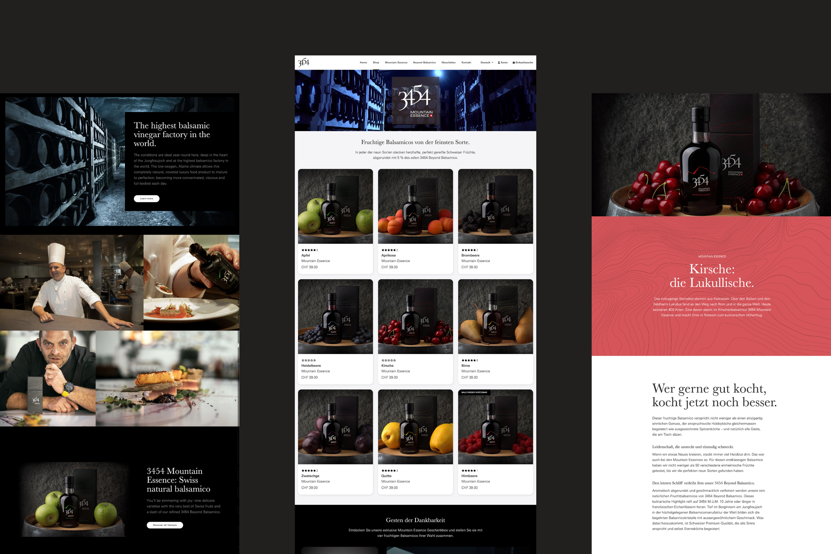 3454 Beyond Balsamico Website mit Produktübersicht und Content-Seiten