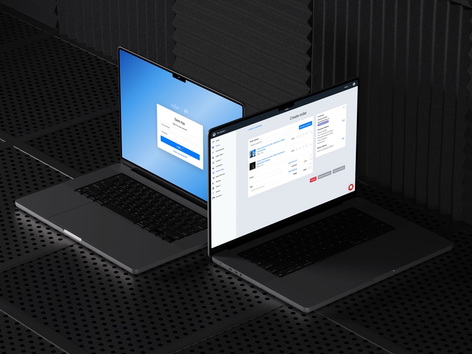 The Alpinist App Login auf zwei Laptops