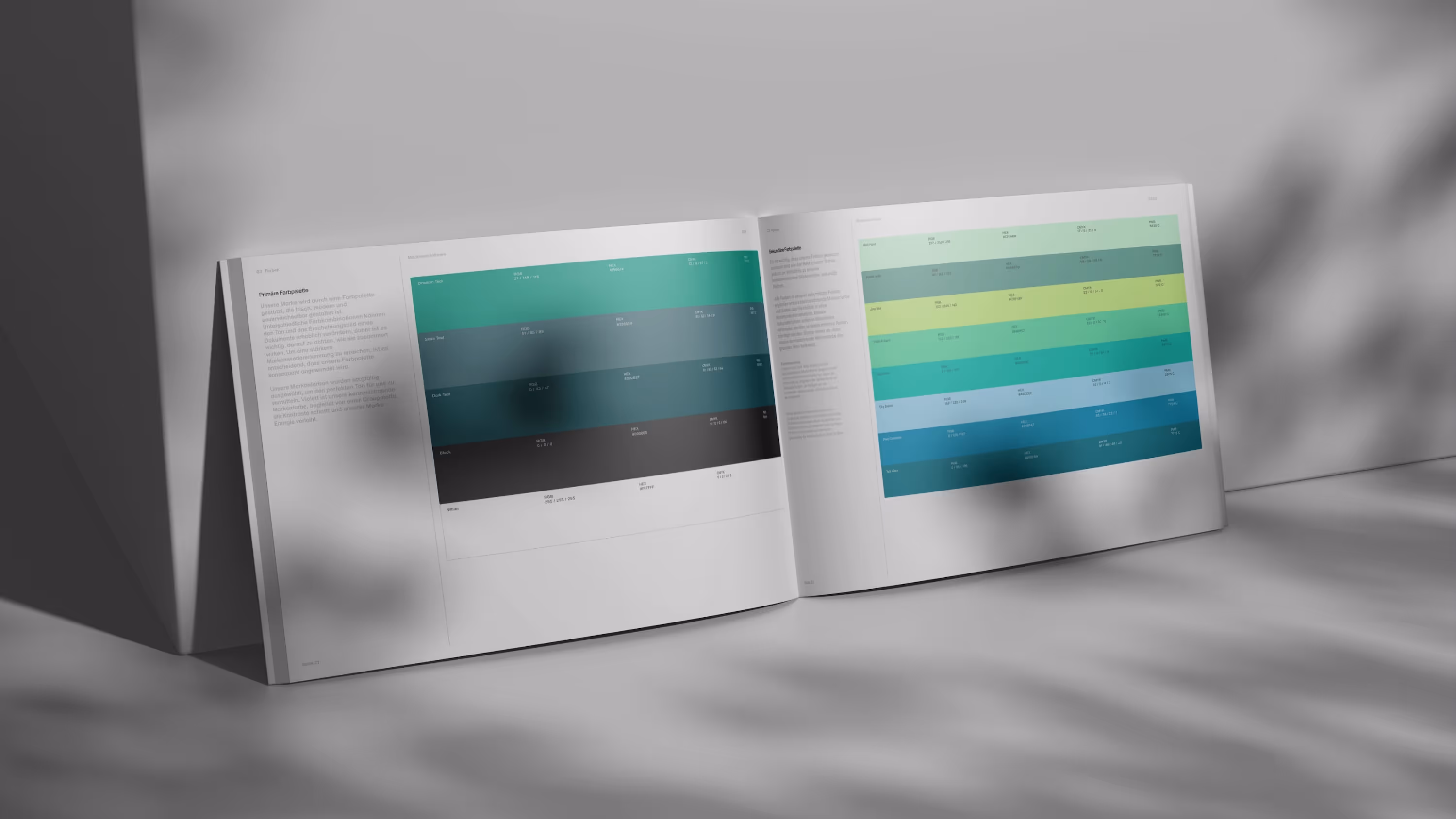 Metallstudio Brand Guide mit Farbverlauf